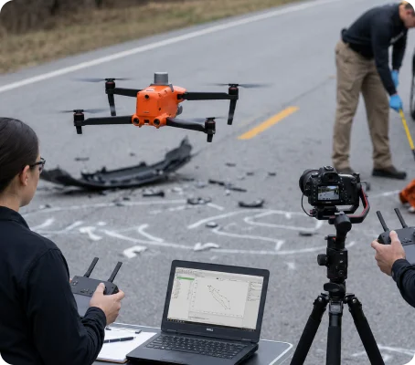 Autel EVO II Pro RTK V3 drone used for aerial scene photogrammetry